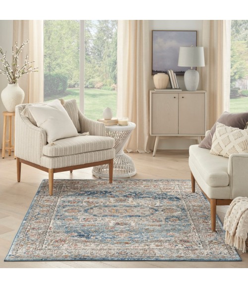Nourison Quarry Ivory Blue QUA11 4 ft. X 6 ft. Rect. Rug