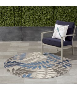 Nourison Aloha - Alh18 Grey Blue Area Rug 5 ft. 3 X Round