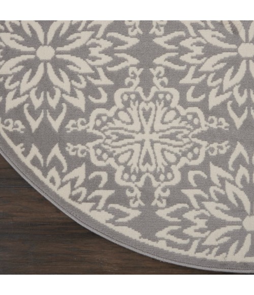 Nourison Jubilant Round Area Rug JUB06-Ivory/Grey