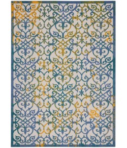 Nourison Aloha - Alh21 Ivory Blue Area Rug 9 ft. 6 X 13 ft. Rectangle
