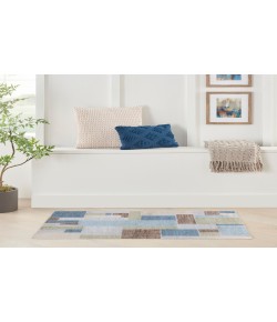 Nourison Astra Machine Washable Blue Green Multi ASW09 3 ft. 3 in. X 5 ft. Rectangle Rug
