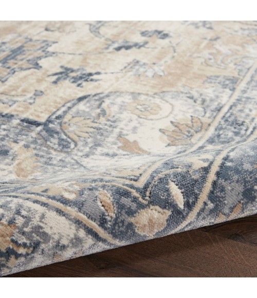 kathy ireland Home Malta Area Rug MAI13-Blue/Ivory