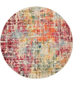 Nourison Celestial 4' Round Pink Multicolor Modern & Contemporary Indoor Rug