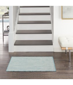Nourison Courtyard - Cou01 Ivory Aqua Area Rug 2 ft. X 3 ft. Rectangle