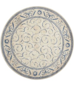 Nourison Somerset - St02 Ivory Blue Area Rug 5 ft. 6 X Round
