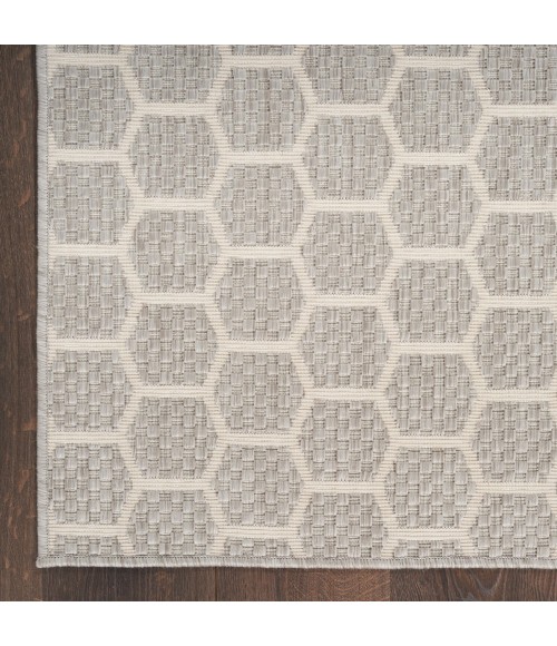 Nourison Reversible Indoor Outdoor Grey RVB01 2 ft. 2 in. X 10 ft. Rect. Rug