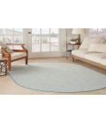 Nourison Courtyard Ivory Aqua COU01 5 ft. X 8 ft. Oval Rug
