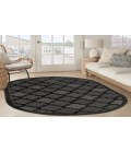 Nourison Easy Care Charcoal Black NES01 6 ft. X 9 ft. Oval Rug