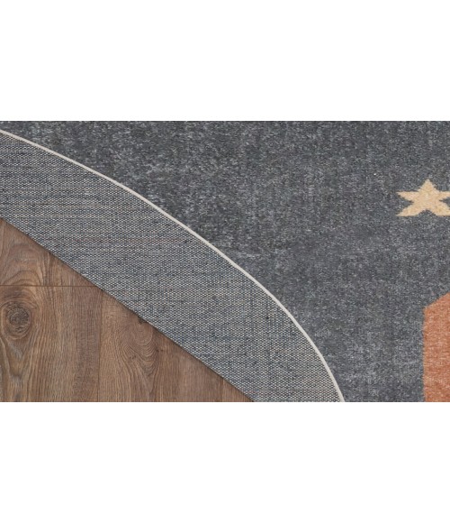 Nourison Astra Machine Washable Sky Blue ASW06 7 ft. 10 in. Round Rug