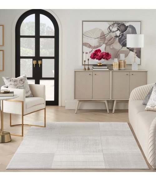 Inspire Me! Home Décor Brushstrokes Area Rug BSK04 Silver Grey