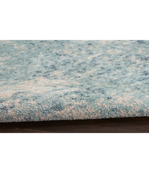 Nourison Astra Machine Washable Blue Ivory ASW07 3 ft. 3 in. X 5 ft. Rectangle Rug