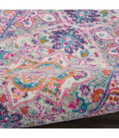 Nourison Passion Runner Area Rug PSN20-Light Grey/Pink