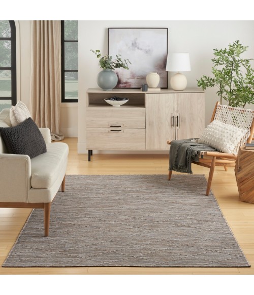 Nourison Washable Solutions Grey/Mocha WSL01 5 ft. X 7 ft. Rect. Rug