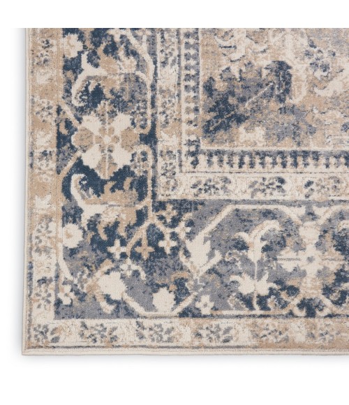 kathy ireland Home Malta Area Rug MAI05-Ivory/Blue