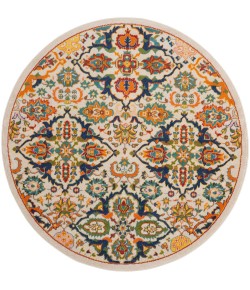 Nourison Allur - Alr03 Ivory Multicolor Area Rug 5 ft. 3 in. X Round
