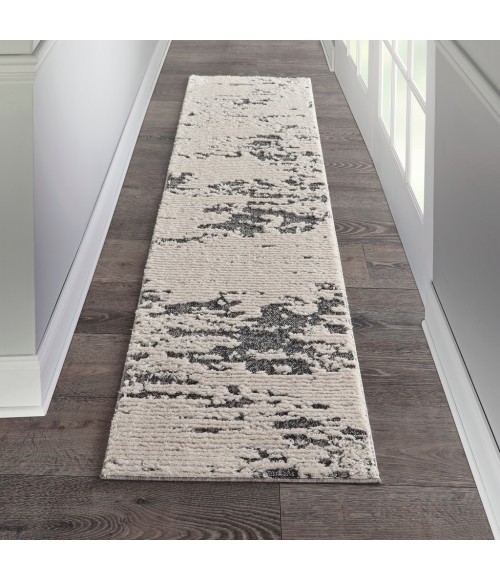 Nourison TEXTURED CONTEMPORARY Area Rug Nourison Textured Contemporary Runner Area Rug TEC03-Ivory Blue