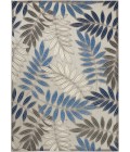 Nourison Aloha Area Rug ALH18 Grey/Blue 5'3" x 7'5"