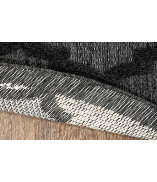 Nourison Easy Care Charcoal Black NES01 6 ft. X 9 ft. Oval Rug