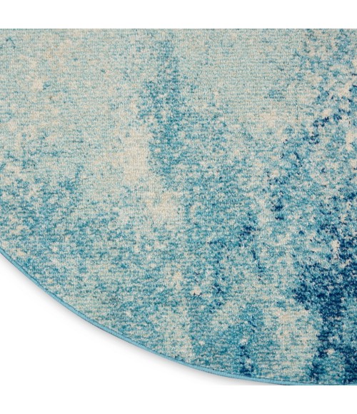 Nourison Passion Round Area Rug PSN10-Navy/Light Blue