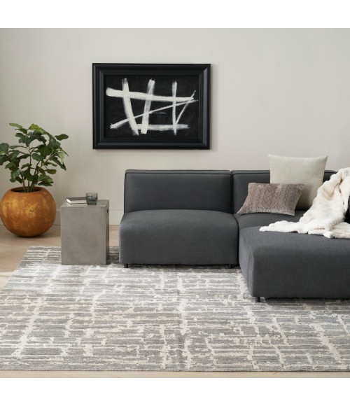 Nourison Luna Grey Silver LUN02 8 ft. X 10 ft. Rect. Rug