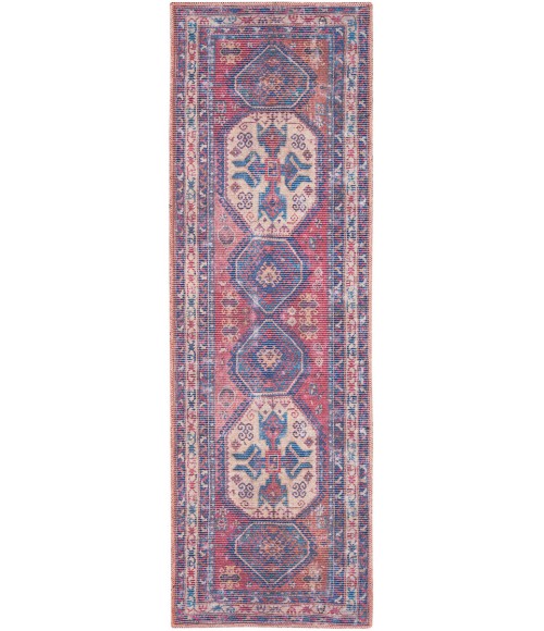 Nicole Curtis Machine Washable Series 1 Area Rug SR105 Red/Navy