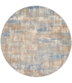 Calvin Klein Ck950 Rush - Ck951 Blue Beige Area Rug 6 ft. X Round