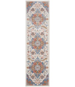 Nourison Elation - Etn09 Ivory Blue Area Rug 2 ft. 3 X 7 ft. 6 Rectangle