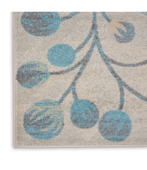 Nourison TRANQUIL Area Rug Nourison Tranquil Area Rug TRA03-Ivory/Turquoise