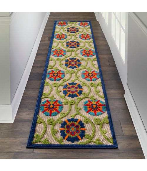 Nourison Aloha Runner Area Rug ALH19-Blue/Multicolor