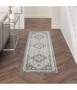 Nourison Grand Villa - Ki80 Grey Area Rug 2 ft. 3 X 7 ft. 3 Rectangle