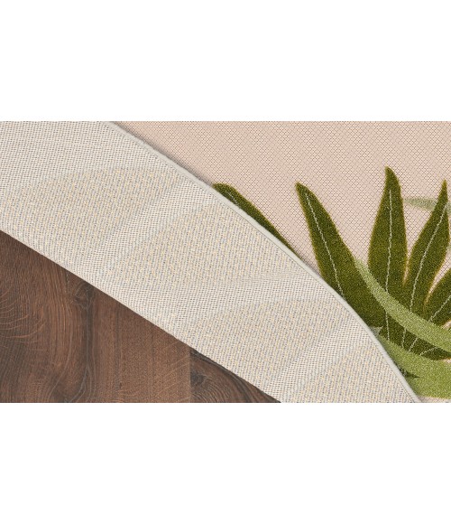 Nourison Aloha Ivory Green ALH40 5 ft. 3 in. Round Rug