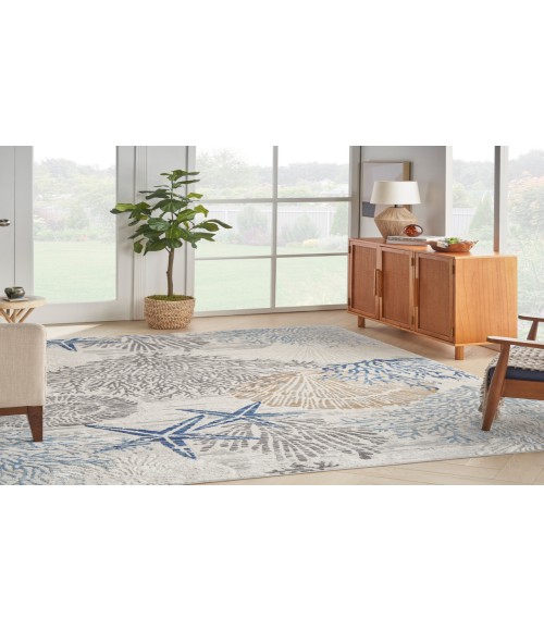 Nourison Pompeii Ivory Grey Blue Rug PMP04 9 ft. X 12 ft. Rectangle - Rugs Town Nourison Pompeii Ivory Grey Blue PMP04 9 ft. X 12 ft. Rectangle Rug