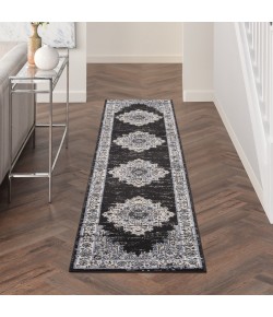 Nourison Passion - Psn03 Black Ivory Area Rug 2 ft. 2 in. X 10 ft. Runner