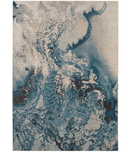 Nourison Maxell Area Rug MAE08 Ivory/Teal 7' x 10'