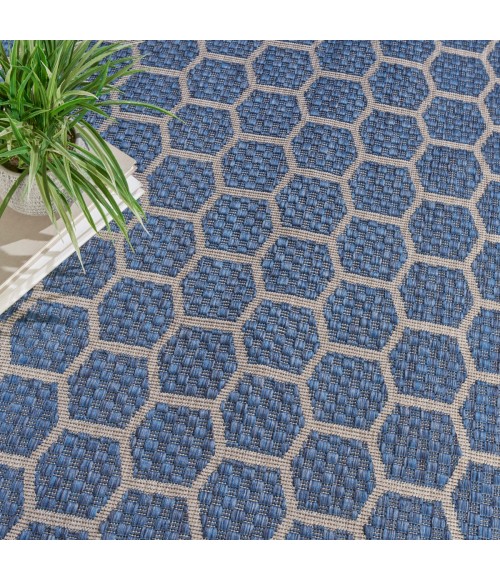 Nourison Reversible Indoor Outdoor Blue RVB01 10 ft. X 14 ft. Rect. Rug