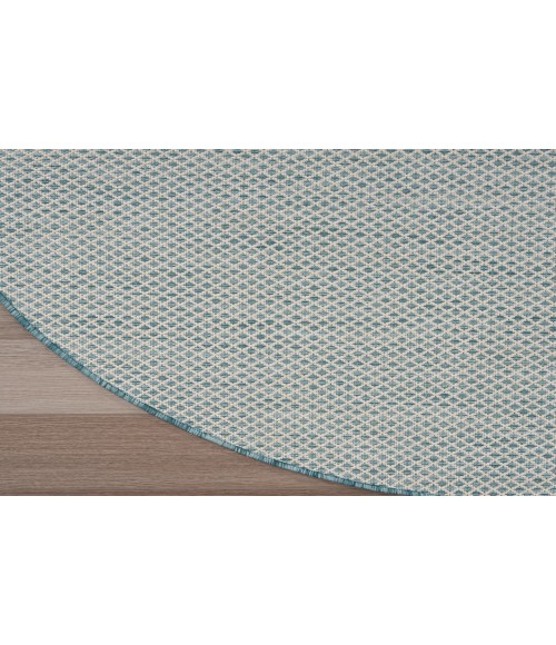 Nourison Courtyard Ivory Aqua COU01 5 ft. X 8 ft. Oval Rug