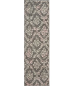 Nourison Tranquil(Traql) - Tra09 Grey Pink Area Rug 2 ft. 3 X 7 ft. 3 Rectangle