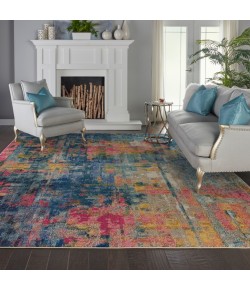 Nourison Celestial - Ces09 Blue Yellow Area Rug 10 ft. X 14 ft. Rectangle