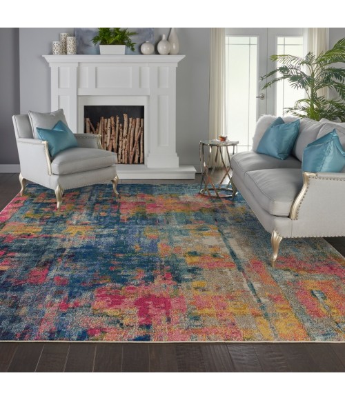 Nourison Celestial Area Rug CES09-Blue/Yellow