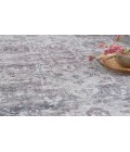 Nicole Curtis Machine Washable Series 1 Ivory Grey SR101 5 ft. 3 in. Round Rug