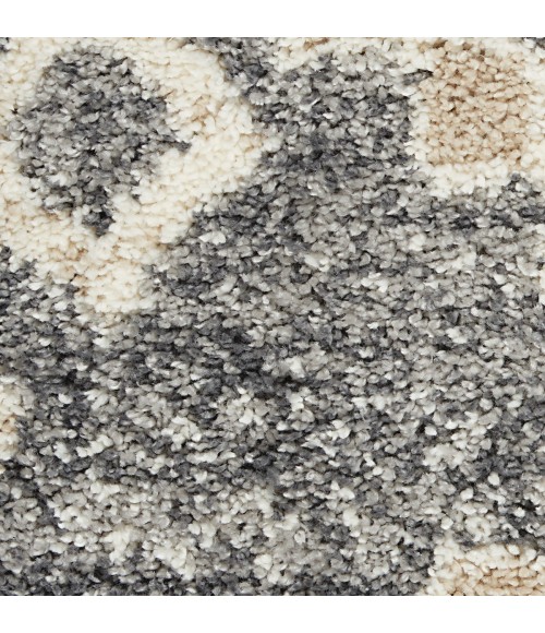 Nourison Oslo Shag Grey/Ivory OSL02 5 ft. X 8 ft. Rect. Rug