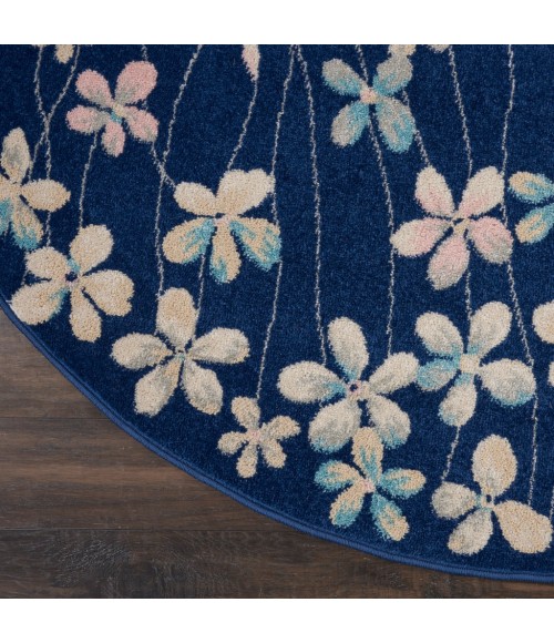 Nourison Tranquil Round Area Rug TRA04-Navy
