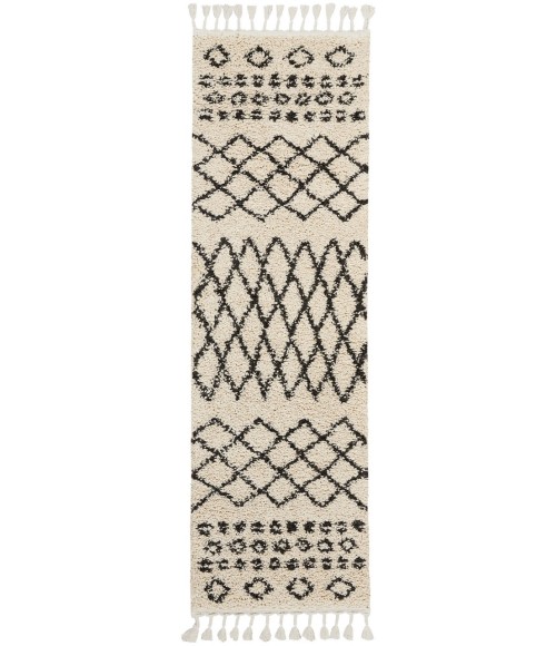 Nourison Moroccan Shag Runner Area Rug MRS02-Cream