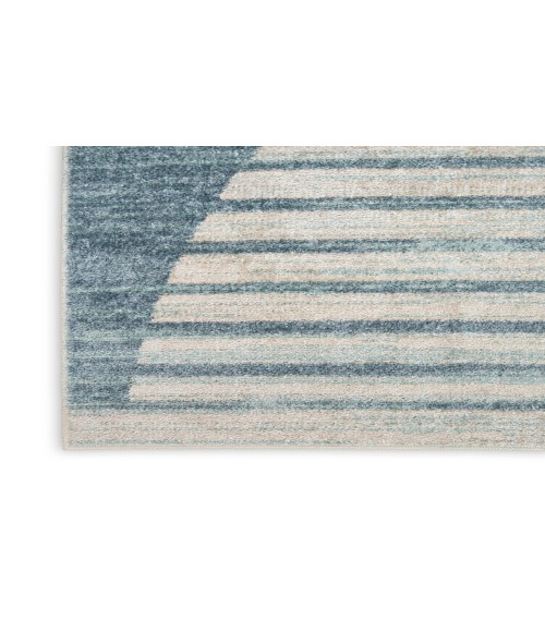 Nourison Astra Machine Washable Blue ASW03 7 ft. 10 in. X 10 ft. Rectangle Rug