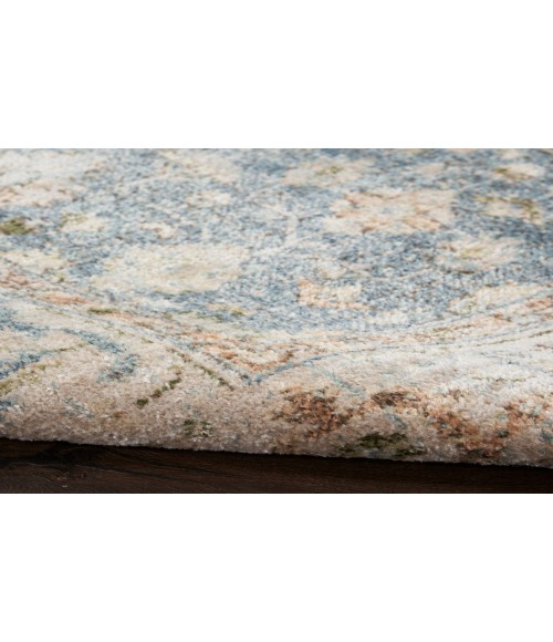 Nourison Astra Machine Washable Silver Blue ASW11 6 ft. 7 in. X 9 ft. Rectangle Rug