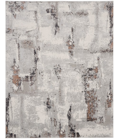 Nourison Elation Area Rug ETN06 Grey Ivory 9' x 12'