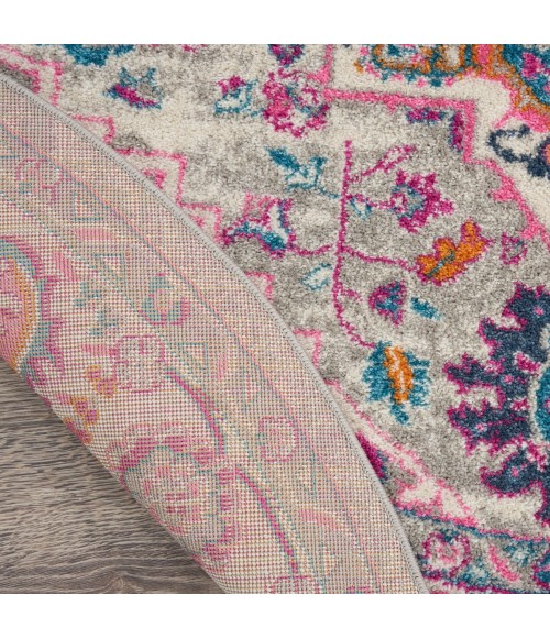 Nourison Passion Area Rug PSN20 Light Grey/Pink 5'3" x ROUND