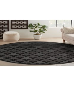 Nourison Easy Care Charcoal Black NES01 10 ft. Round Rug