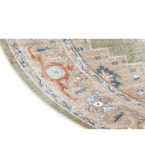 Nourison Astra Machine Washable Sage Multicolor ASW11 7 ft. 10 in. Round Rug