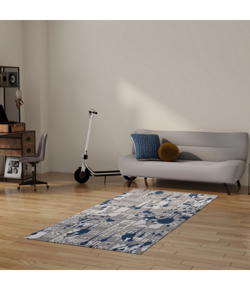 Nourison Home Imagination Blue Rug IMA22 6 ft. 6 in. X 9 ft. 2 in. Rectangle - Rugs Town Nourison Home Imagination Blue IMA22 6 ft. 6 in. X 9 ft. 2 in. Rectangle Rug